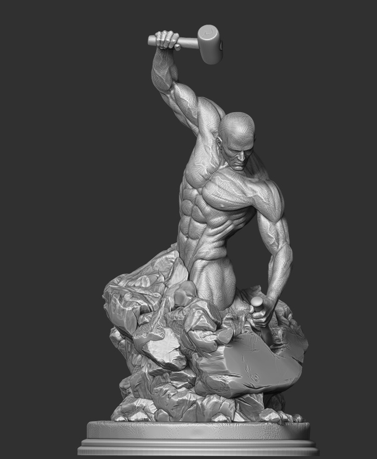 SELF FORGED – O Homem que Constrói a Si Mesmo | Escultura 3D Motivacional para Impressão